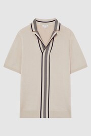 Reiss Ecru Oswald Striped Open Collar Shirt - Image 2 of 6