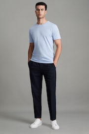 Reiss Soft Blue Bless Marl Crew Neck T-Shirt - Image 3 of 6