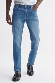 Reiss Washed Blue Calik Tapered Slim Fit Jeans - Image 1 of 5