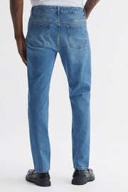 Reiss Washed Blue Calik Tapered Slim Fit Jeans - Image 5 of 5