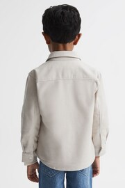 Reiss Stone Carlo Junior Long Sleeve Textured Overshirt - Image 5 of 6