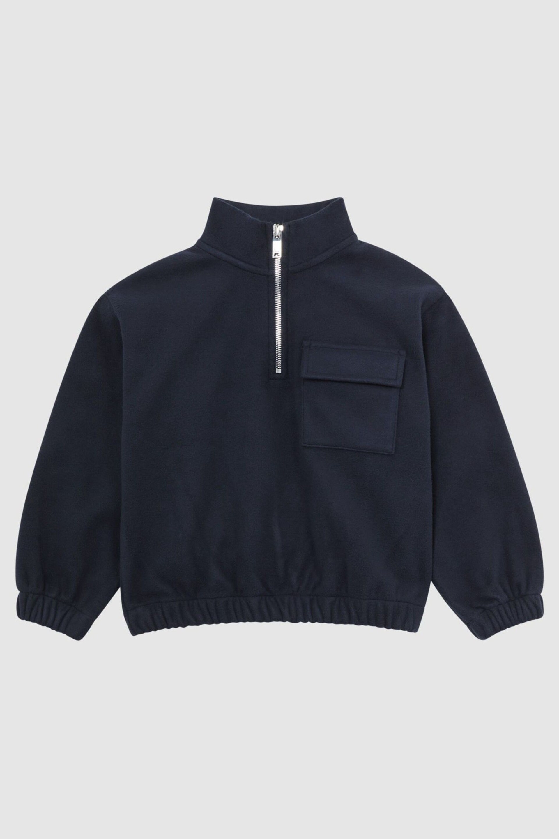 Reiss Navy Conrad Junior Micro Fleece Half Zip Jumper - Image 2 of 6