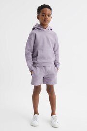 Reiss Lilac Alexander Junior Oversized Cotton Jersey Hoodie - Image 3 of 6