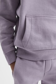 Reiss Lilac Alexander Junior Oversized Cotton Jersey Hoodie - Image 4 of 6