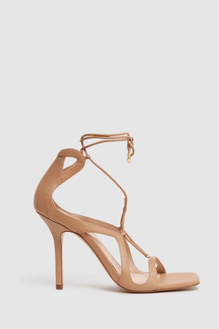 Reiss Biscuit Kate Leather Strappy High Heel Sandals - Image 1 of 5