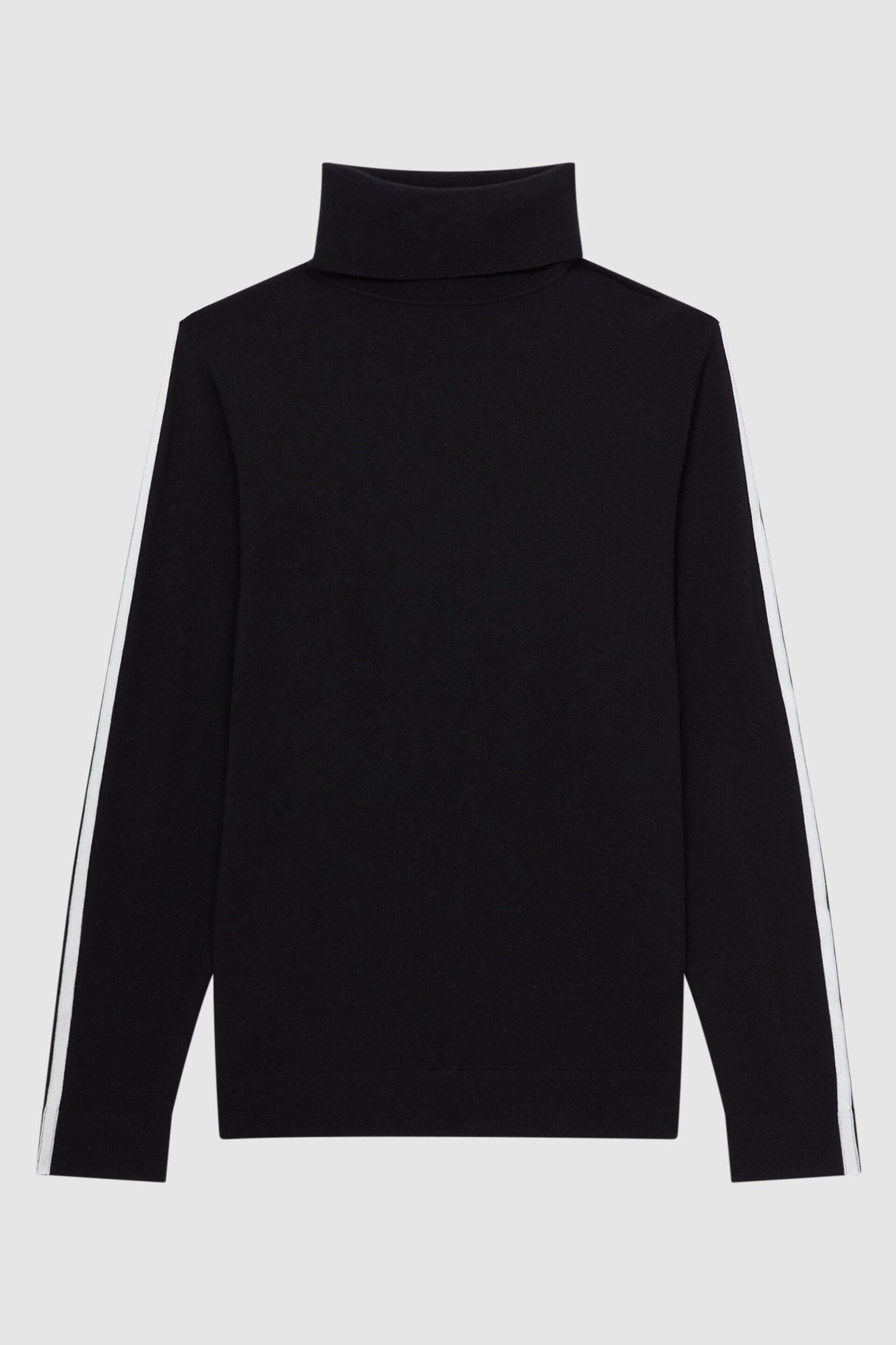 Reiss Black Aspen Long Sleeve Roll Neck Jumper - Image 2 of 6