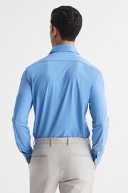 Reiss Soft Blue Voyager Slim Fit Button-Through Travel Shirt - Image 5 of 6