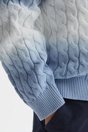 Reiss Blue Cosmo Senior Ombre Cable Knit Cardigan - Image 4 of 6