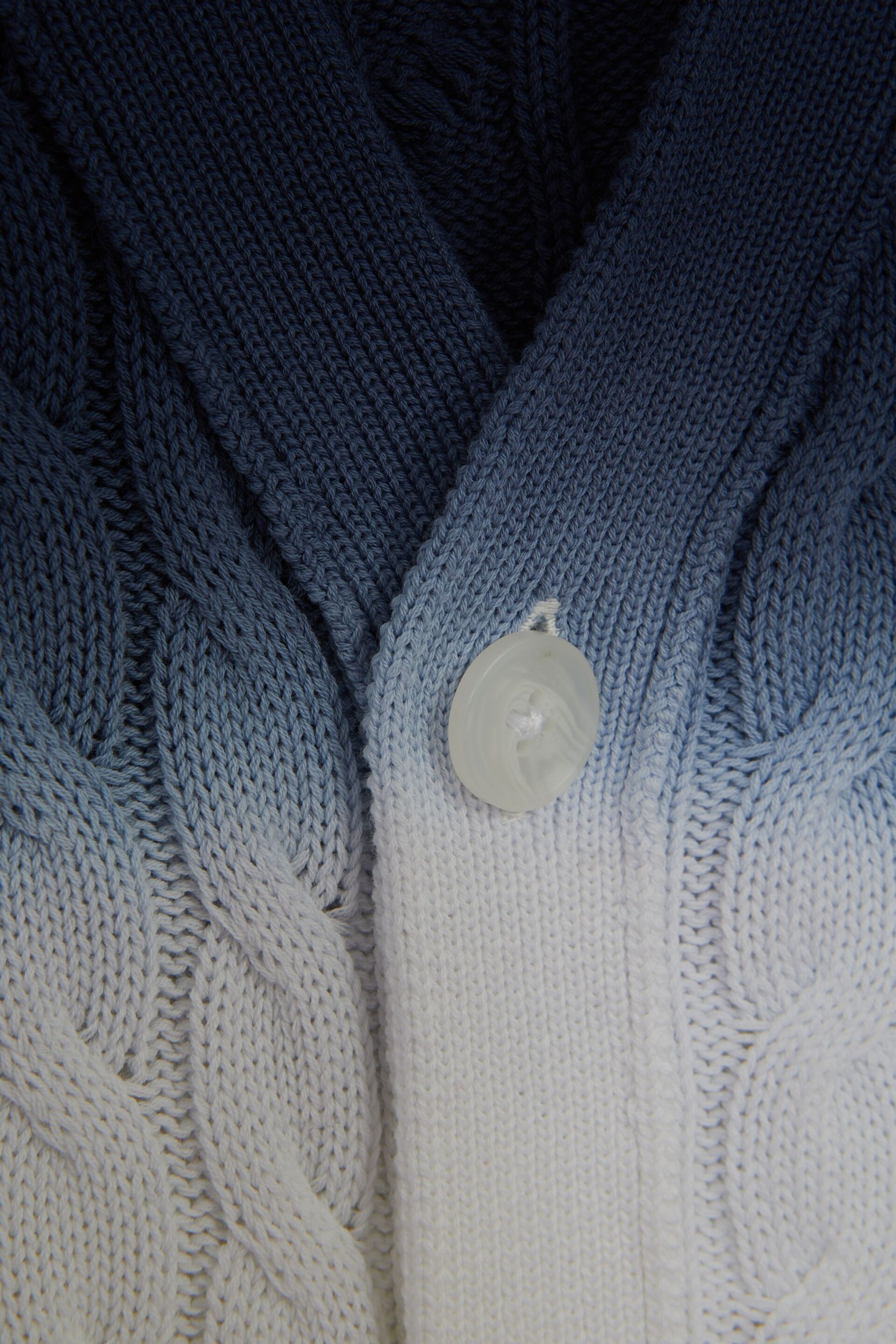Reiss Blue Cosmo Senior Ombre Cable Knit Cardigan - Image 6 of 6