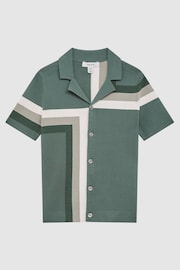 Reiss Sage Suffolk Junior Cuban Collar Colourblock Shirt - Image 2 of 6