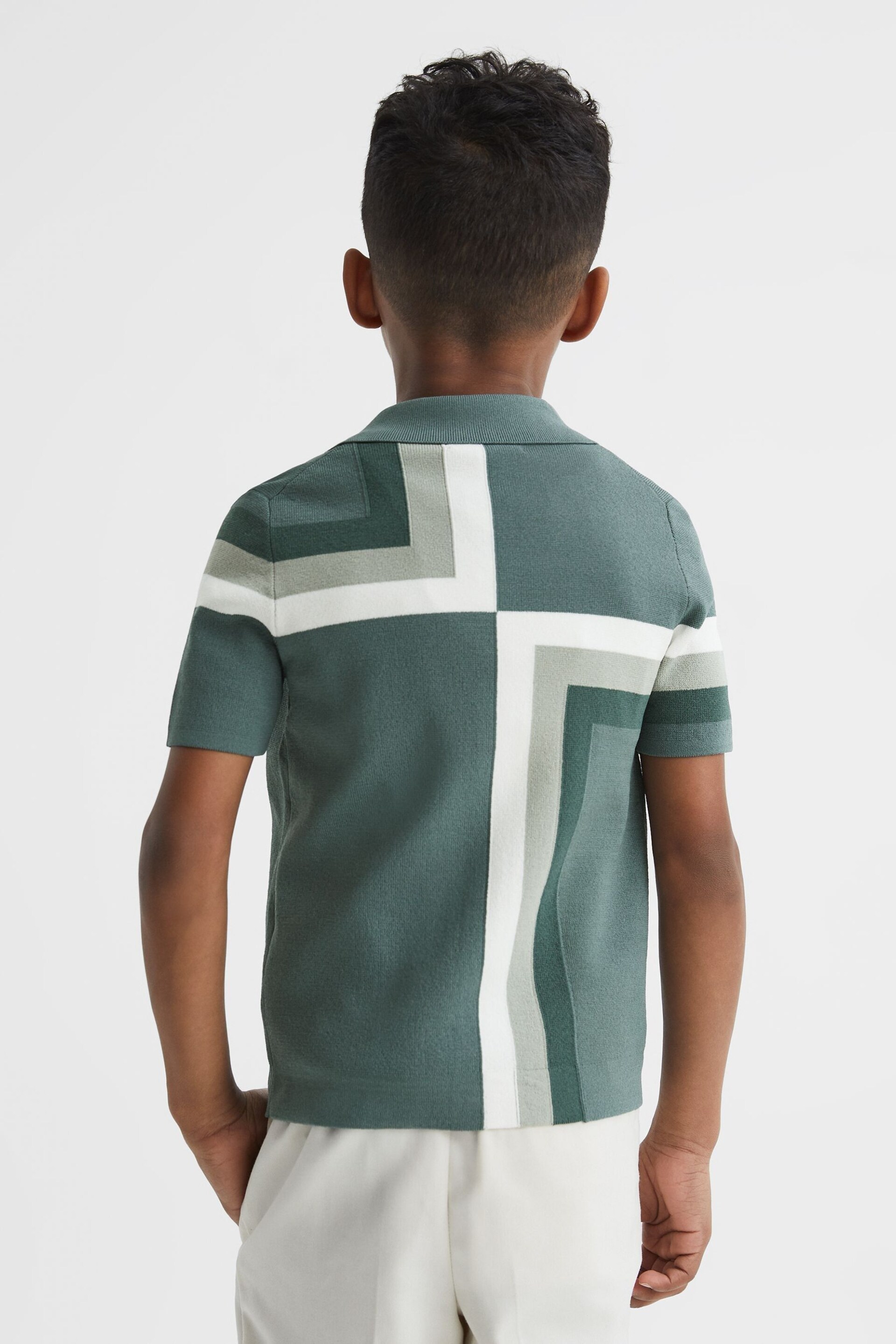 Reiss Sage Suffolk Junior Cuban Collar Colourblock Shirt - Image 5 of 6