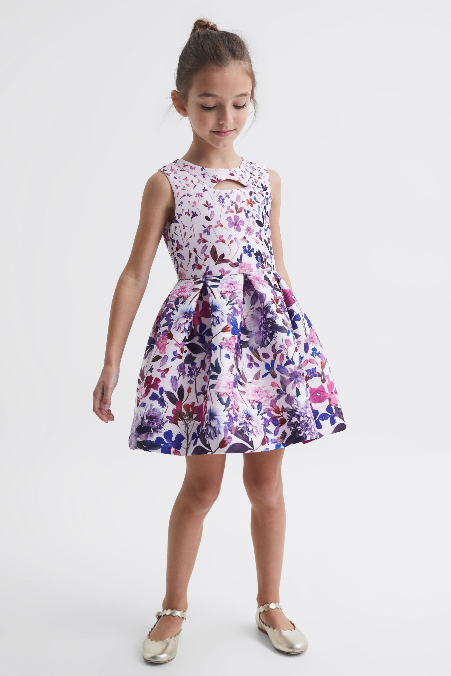 Buy Reiss Lilac Heidi Senior Printed Cut Out Dress from Next United Arab Emirates