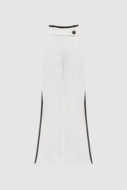 Reiss Cream Lina High Rise Wide Leg Trousers - Image 2 of 6