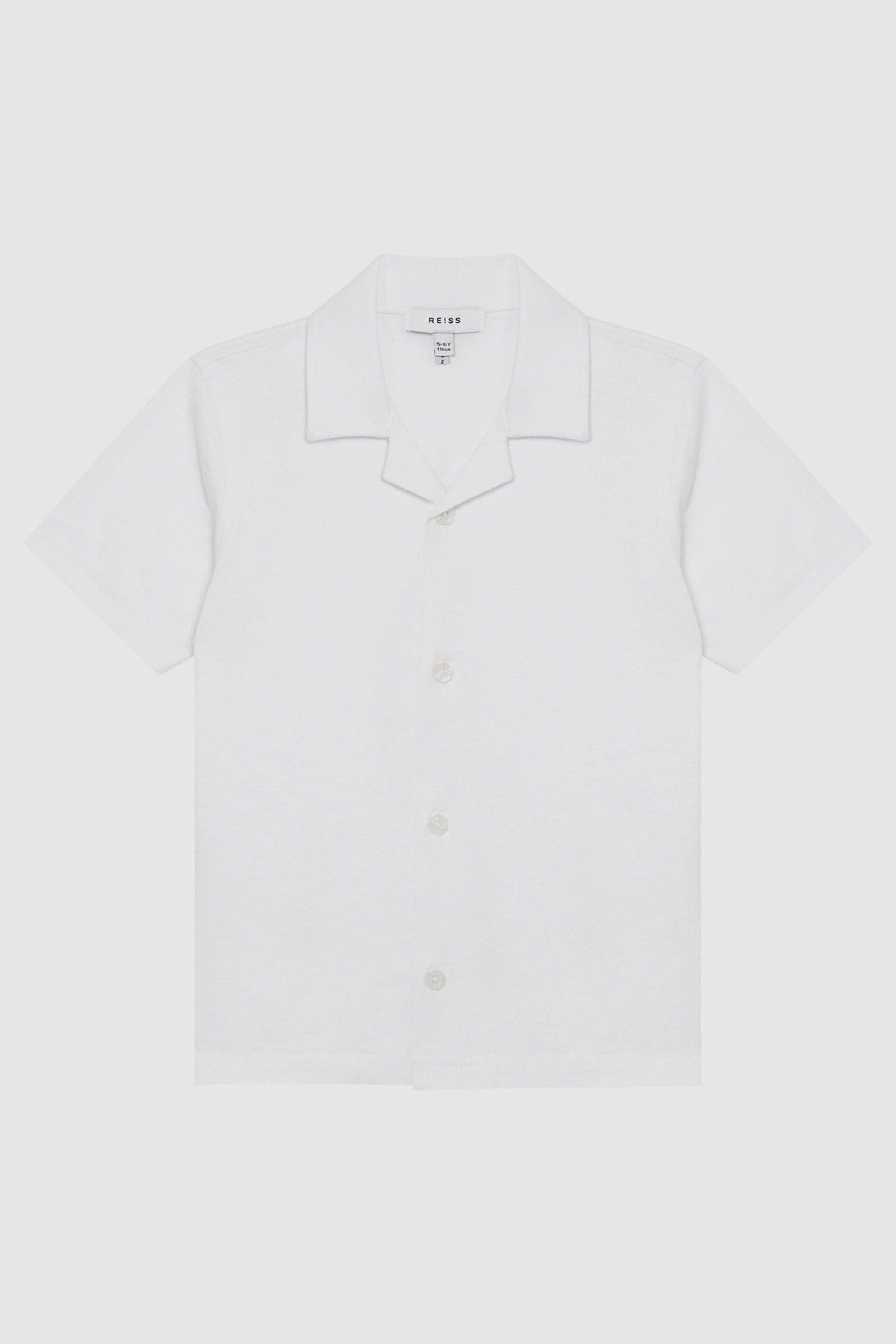 Reiss White Caspa Junior Cotton Jersey Buttoned Shirt - Image 2 of 6