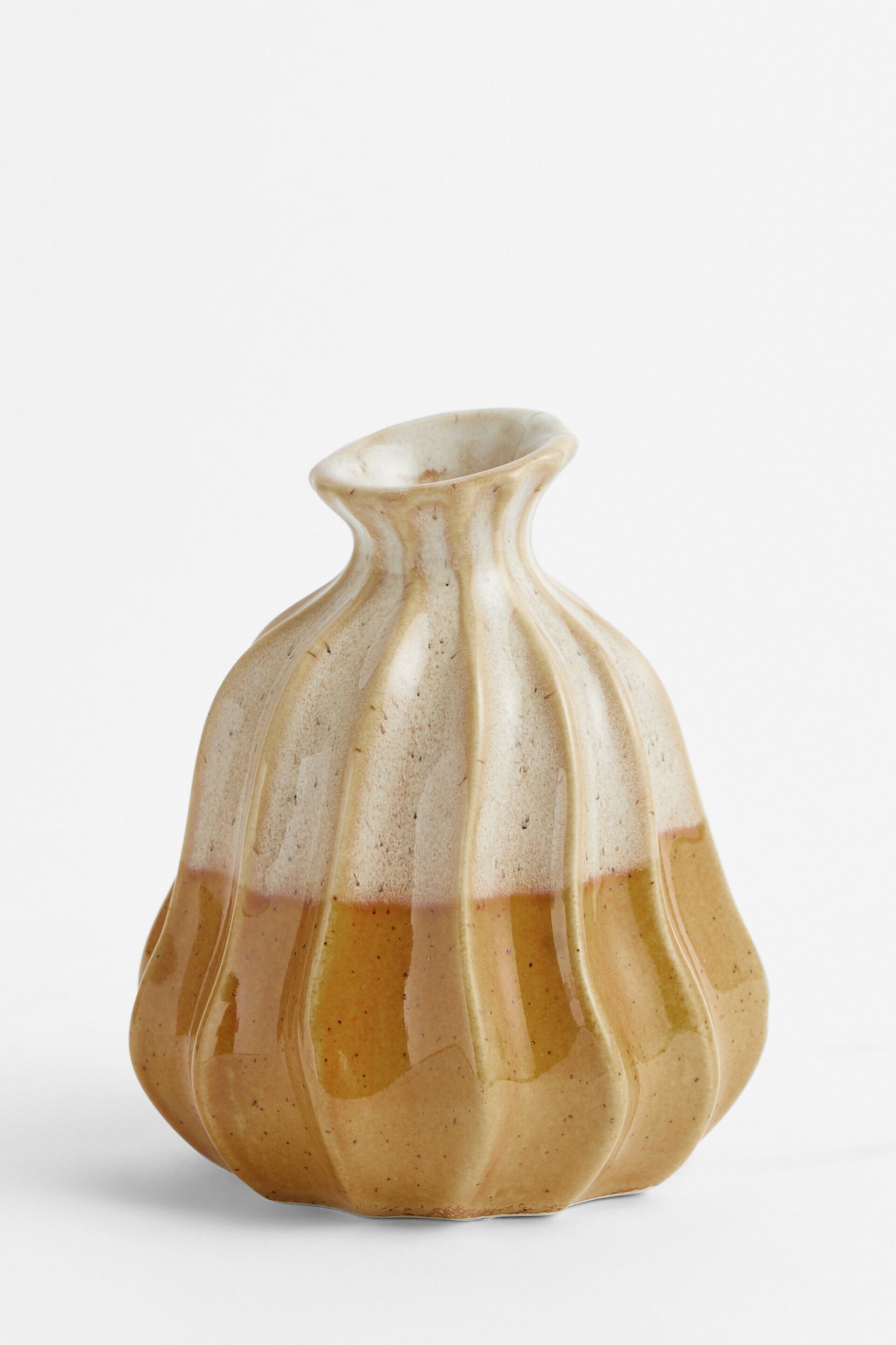 Natural Irregular Pleat Reactive Bud Textured Vase - Image 3 of 4