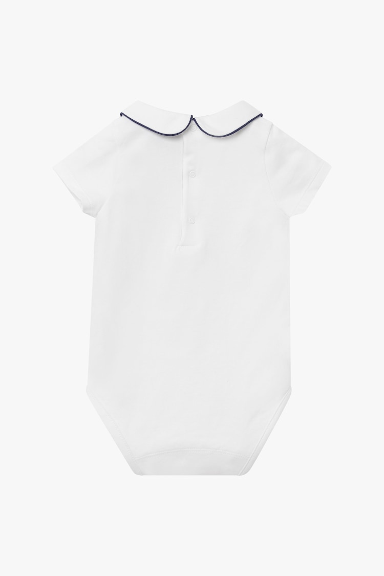 Trotters London Little White/Navy Milo Piped Body - Image 2 of 3