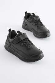 Black Wide Fit (G) Single Strap Trainers - Image 1 of 7