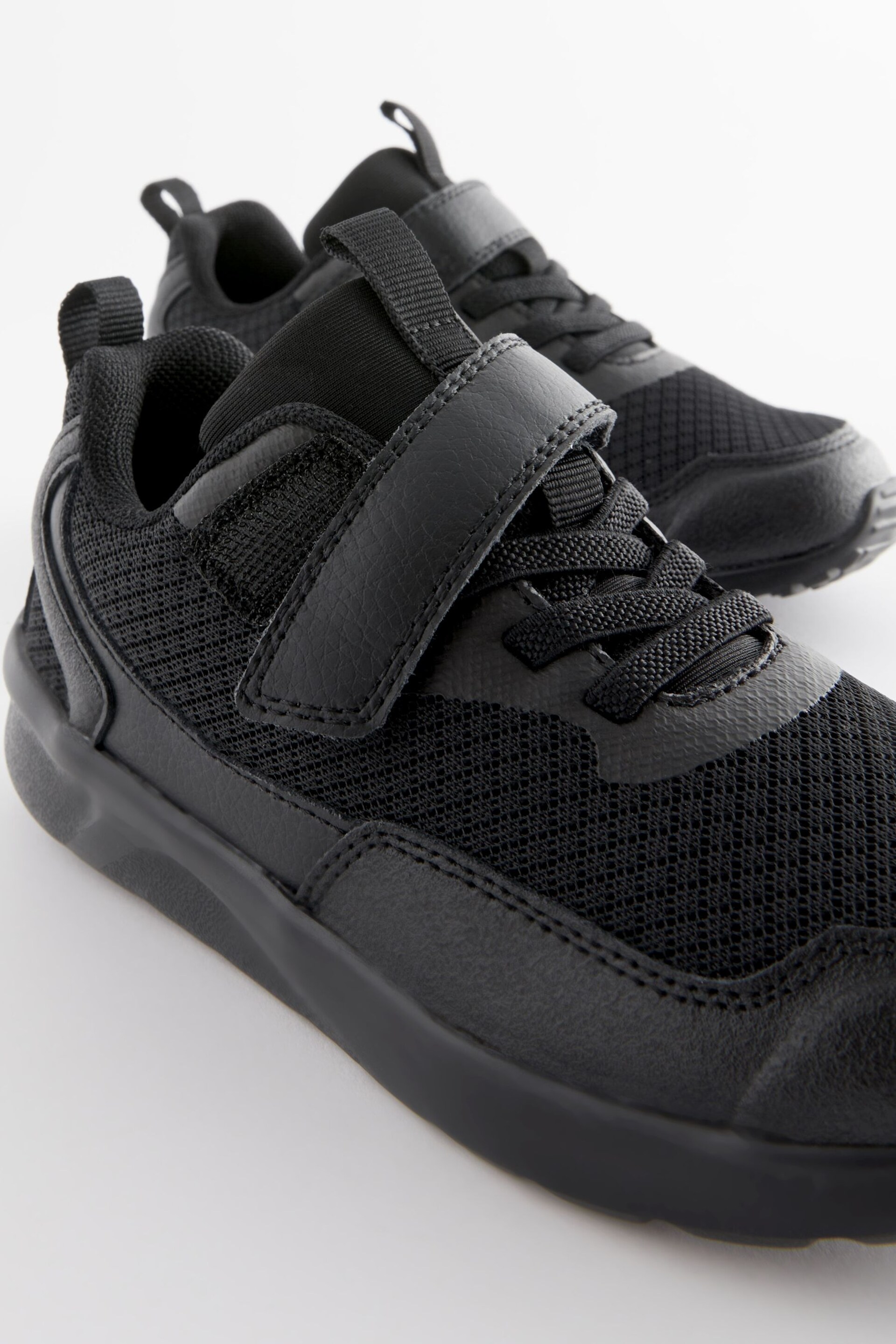 Black Wide Fit (G) Single Strap Trainers - Image 4 of 5
