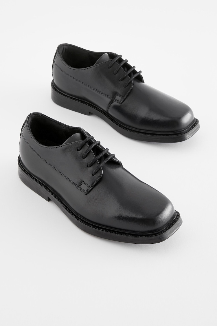 Black School Leather Lace-Up Shoes - Image 1 of 5