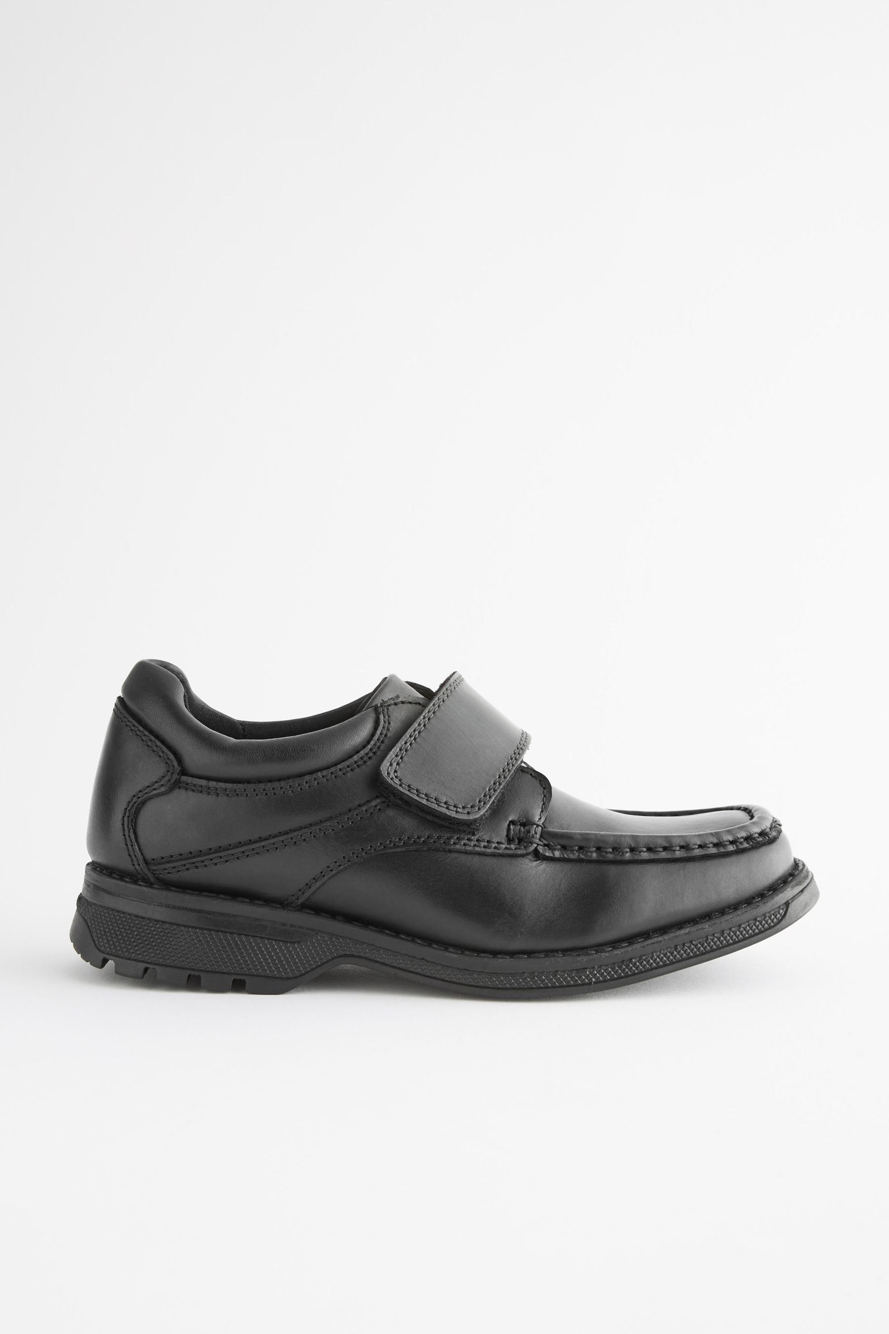 NEXT Black Standard Fit F Leather Touch Fastening School Shoes us1 Boys