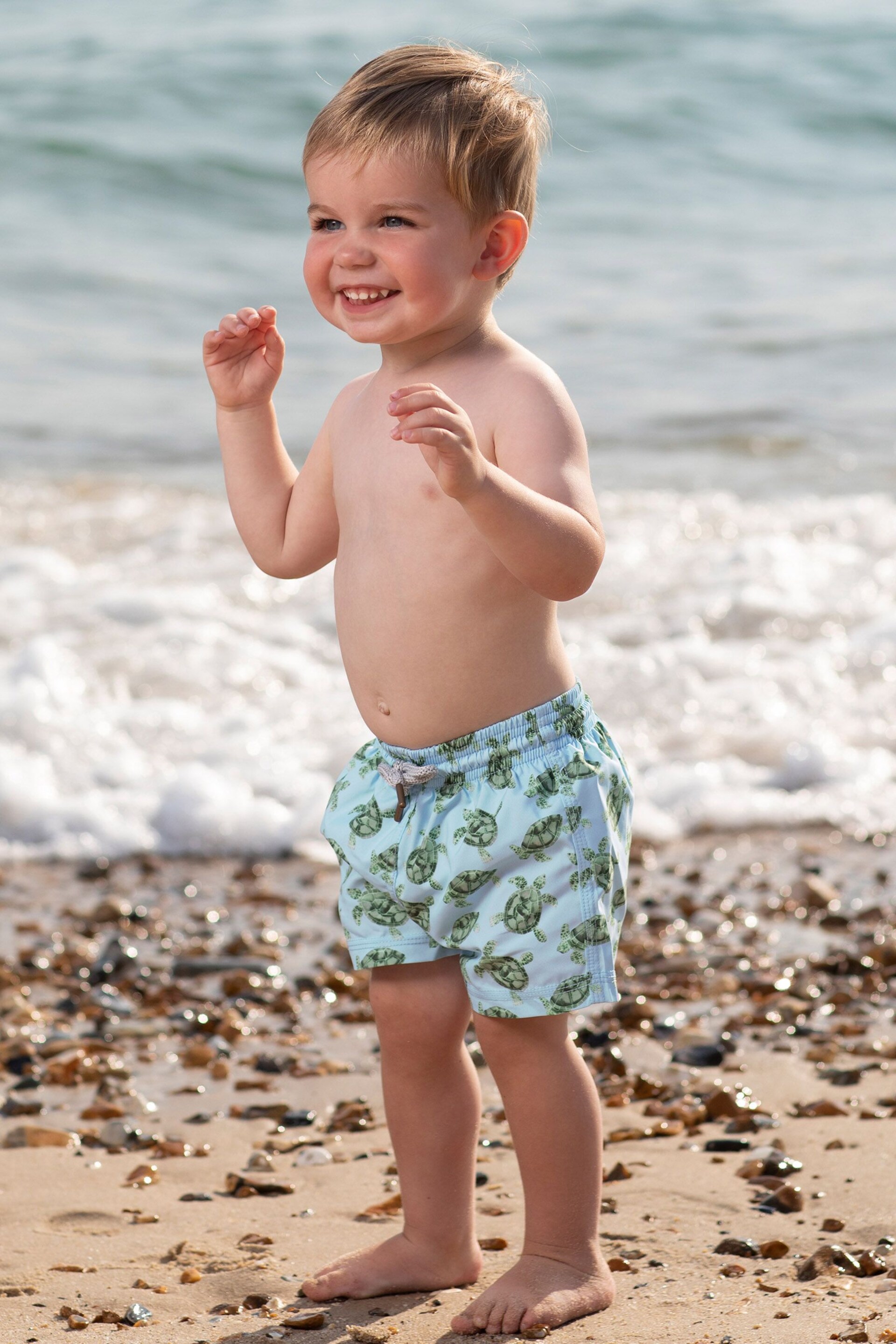 Trotters London Little Blue Turtle Swimshorts - Image 1 of 4