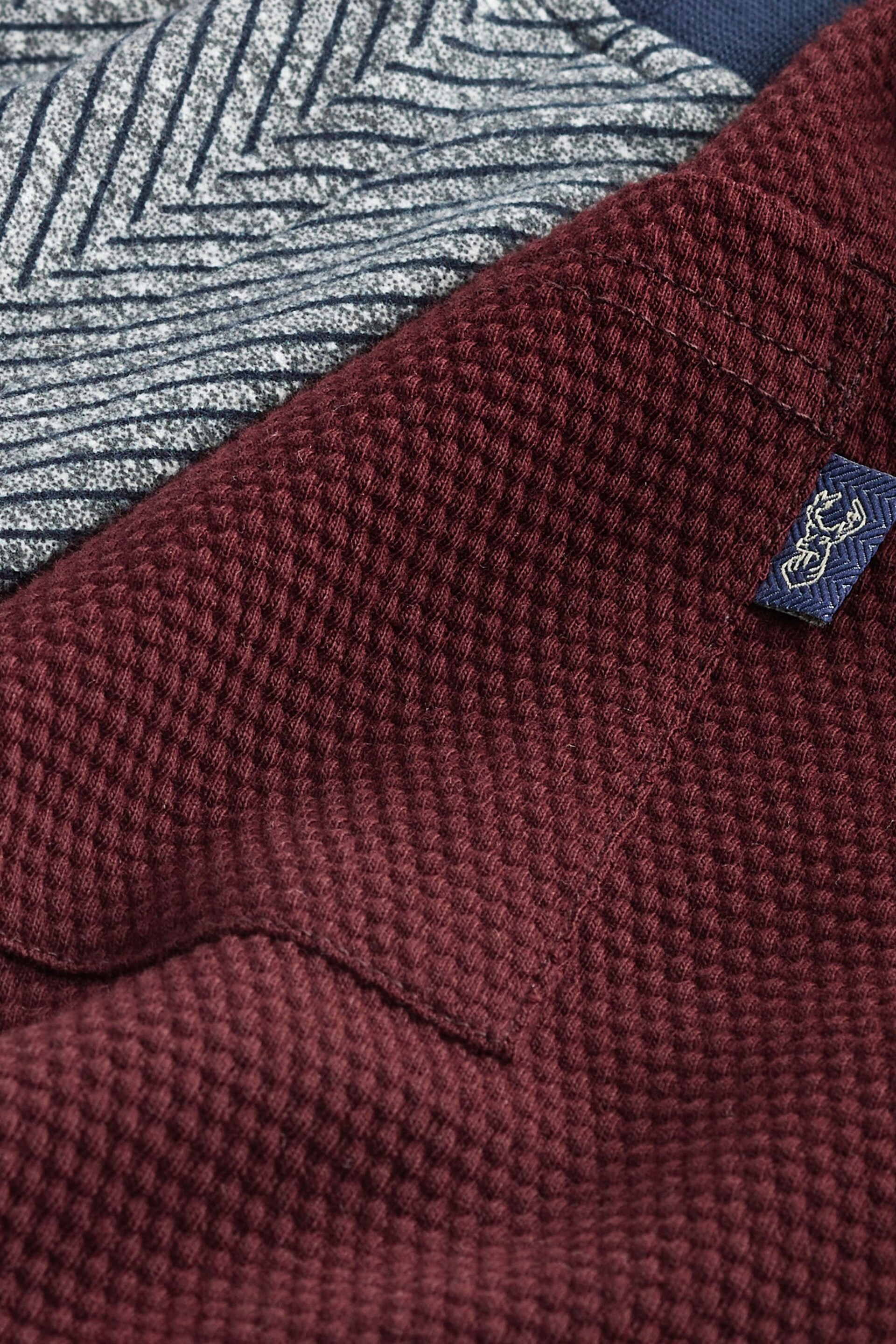 Red/Navy Blue Herringbone Motionflex Cosy Cuffed Pyjamas Set - Image 10 of 10