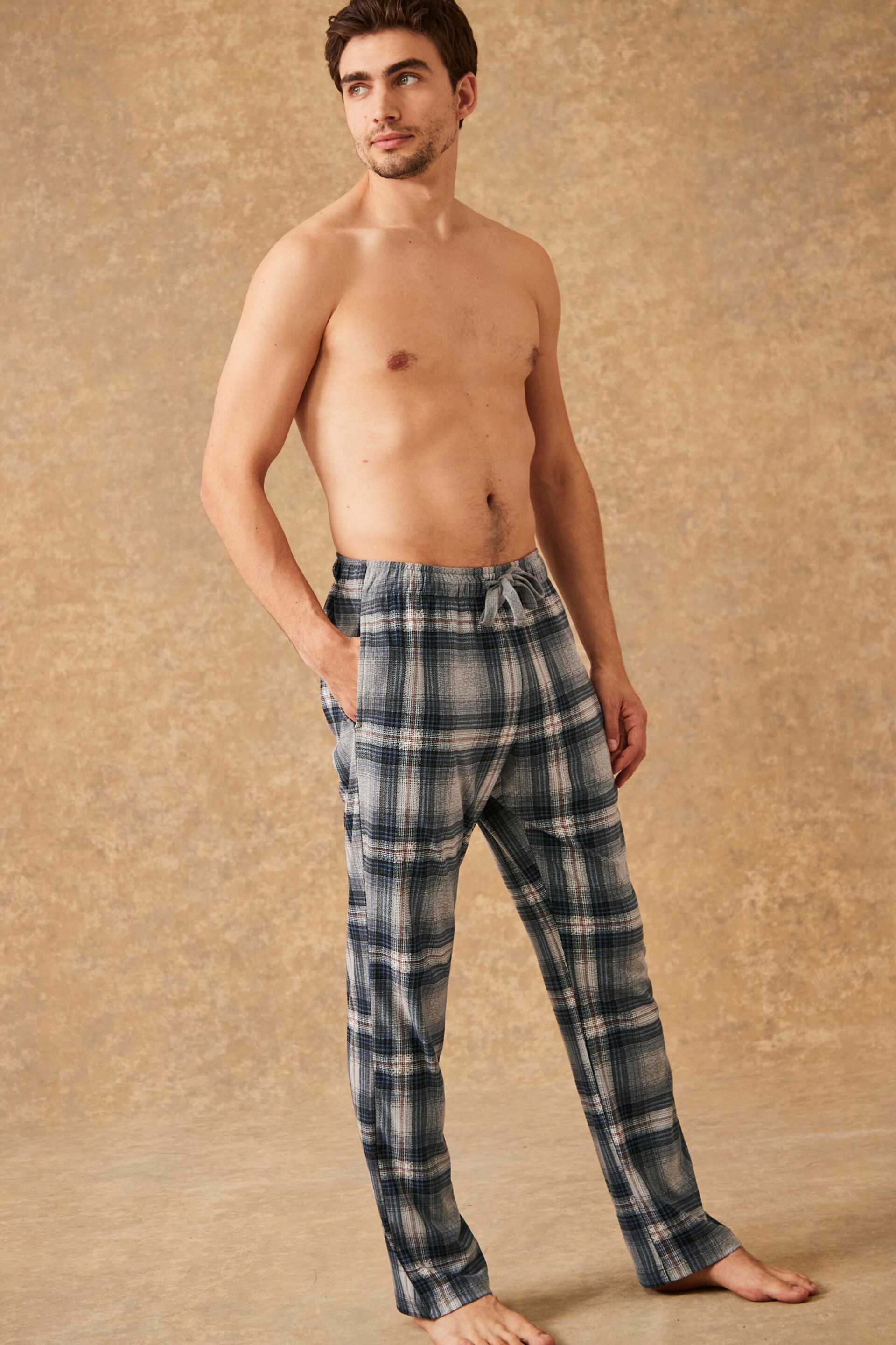 Grey Check Motionflex Cosy Pyjama Bottoms - Image 2 of 6