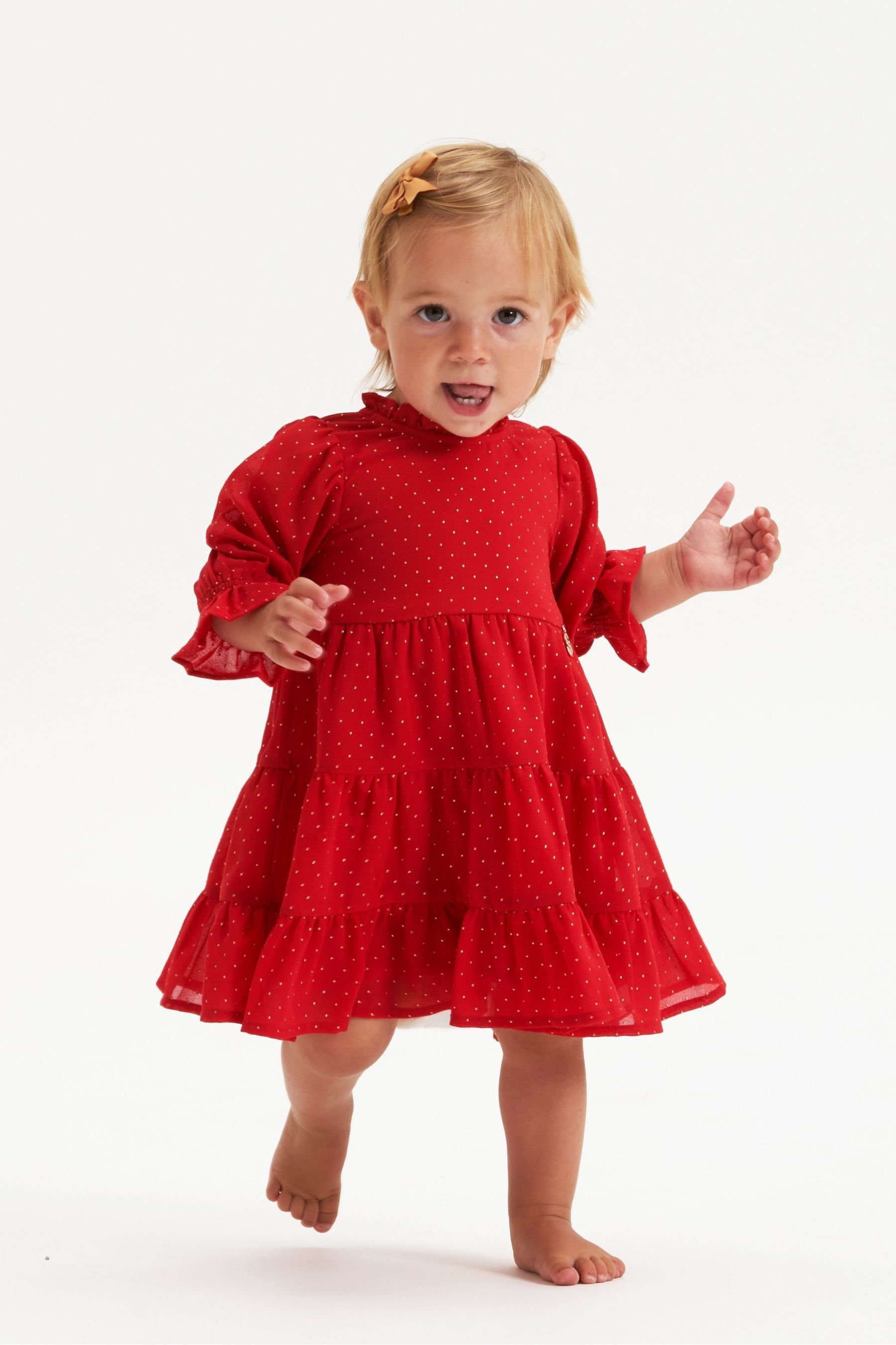 Red and gold baby dress outlet