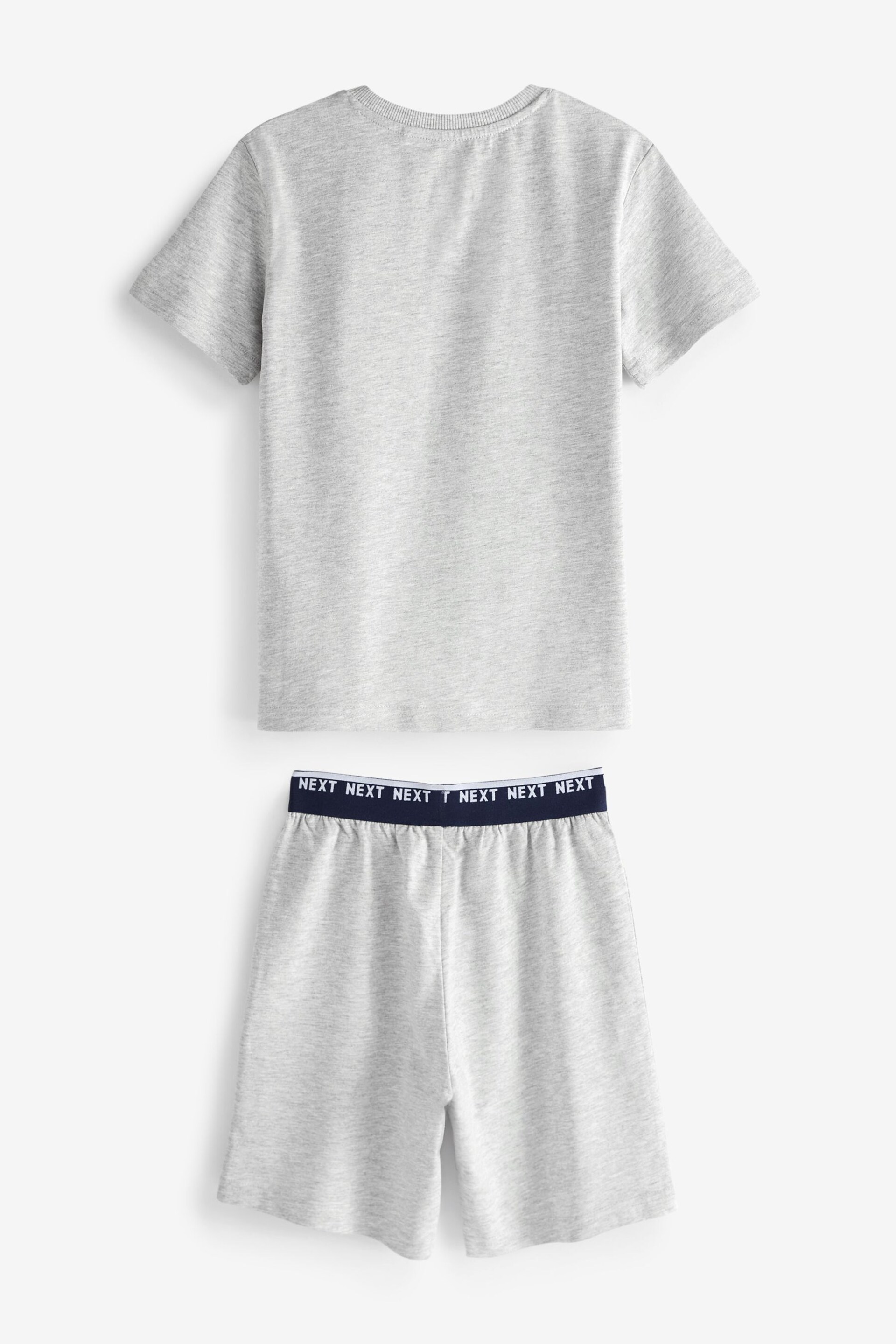 Blue/Grey Plain Short Pyjamas 2 Pack (3-16yrs) - Image 2 of 3