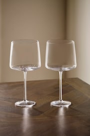 Set of 2 Clear Angular Gin Glasses - Image 3 of 4