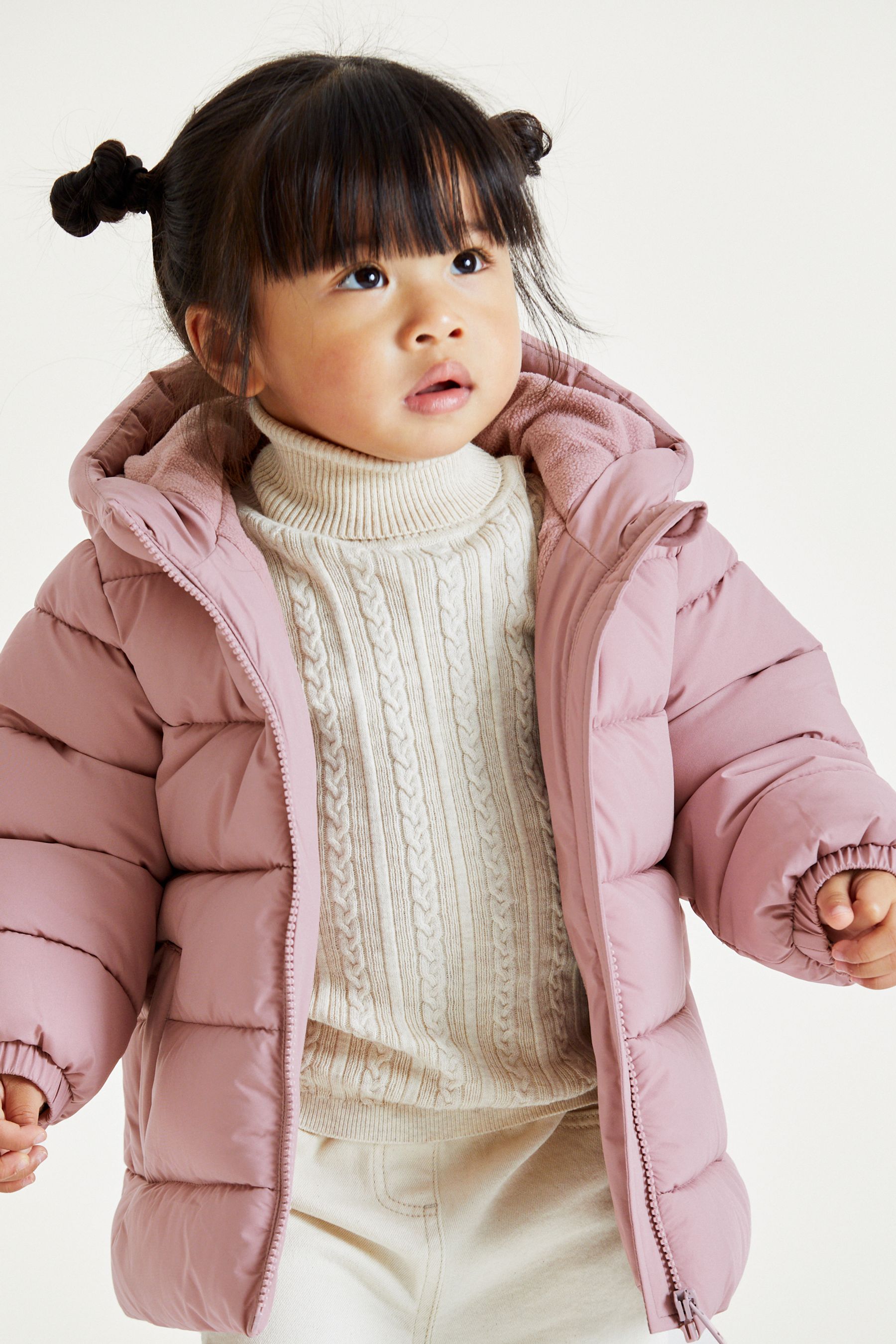 Buy Pink Shower Resistant Fleece Lined Hooded Padded Coat 3mths 7yrs from the Next UK online shop