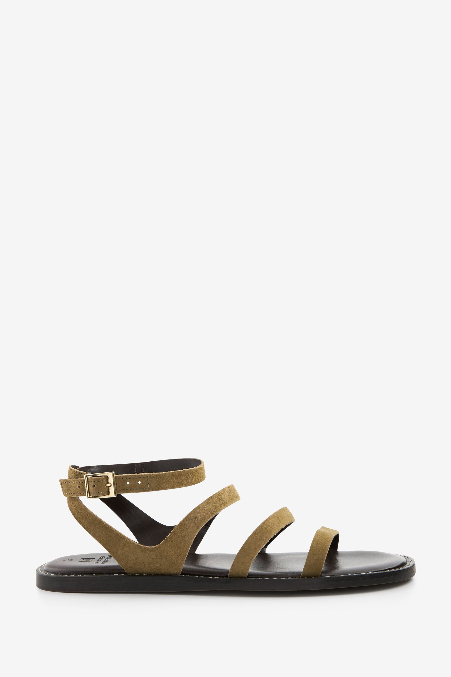 Khaki green flat sandals on sale