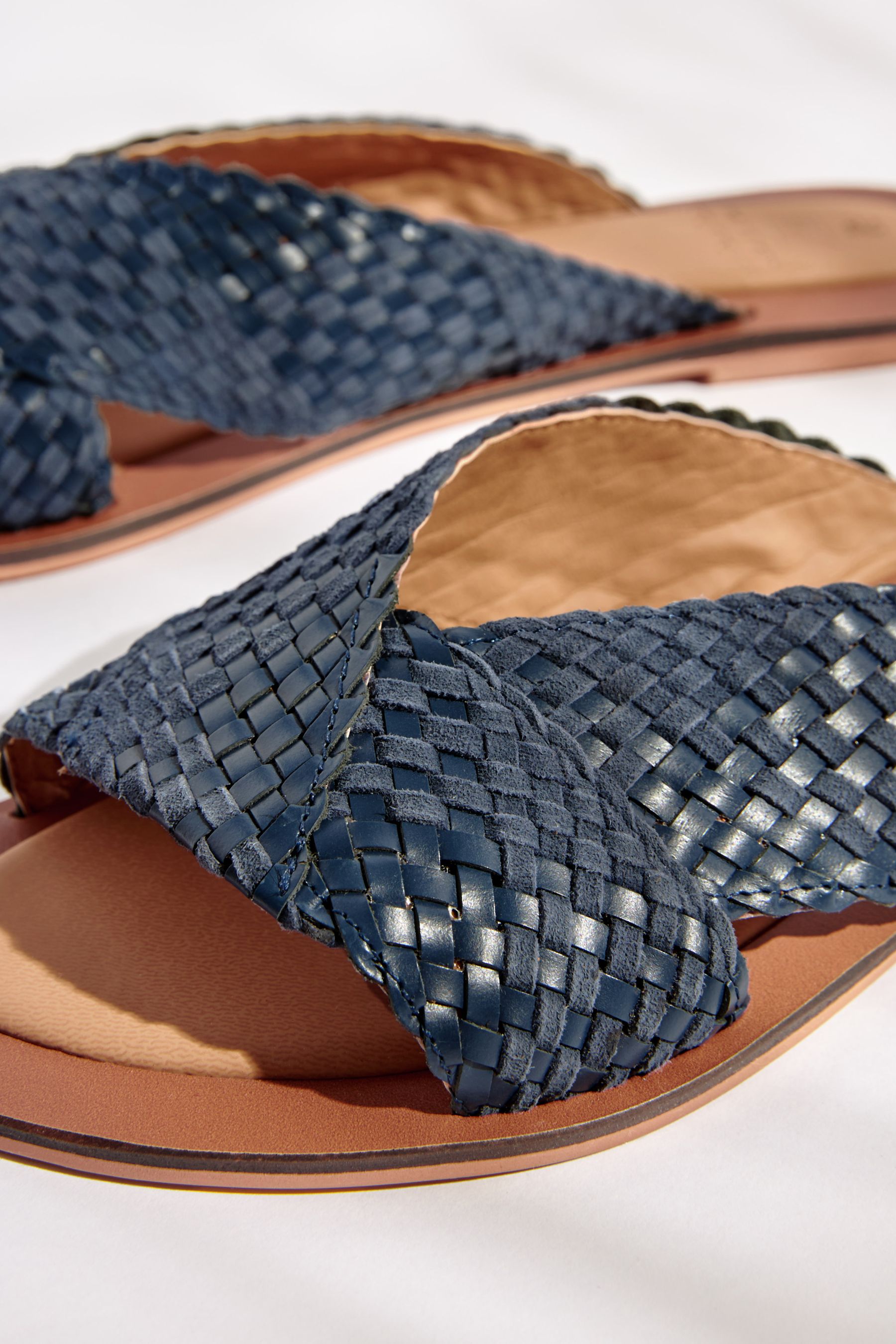 Navy mule sandals clearance