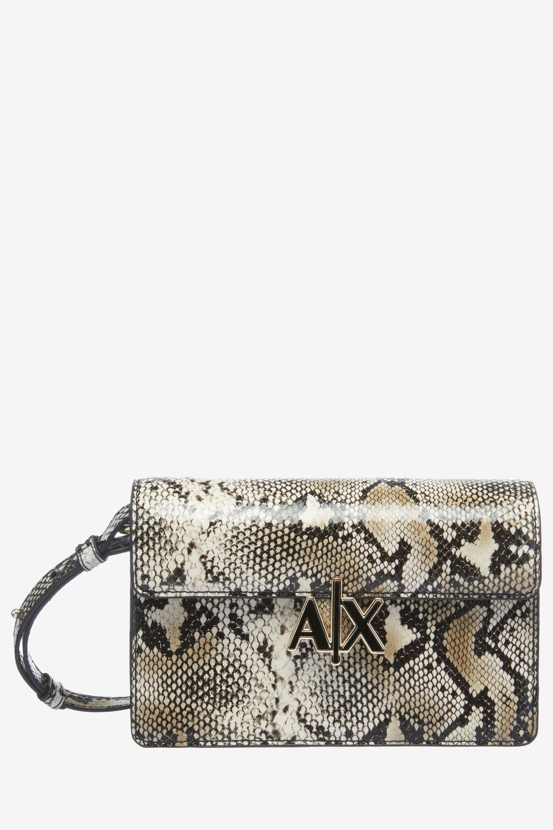 Buy Armani Exchange Grey Snake Skin Effect Clutch Bag from Next Luxembourg
