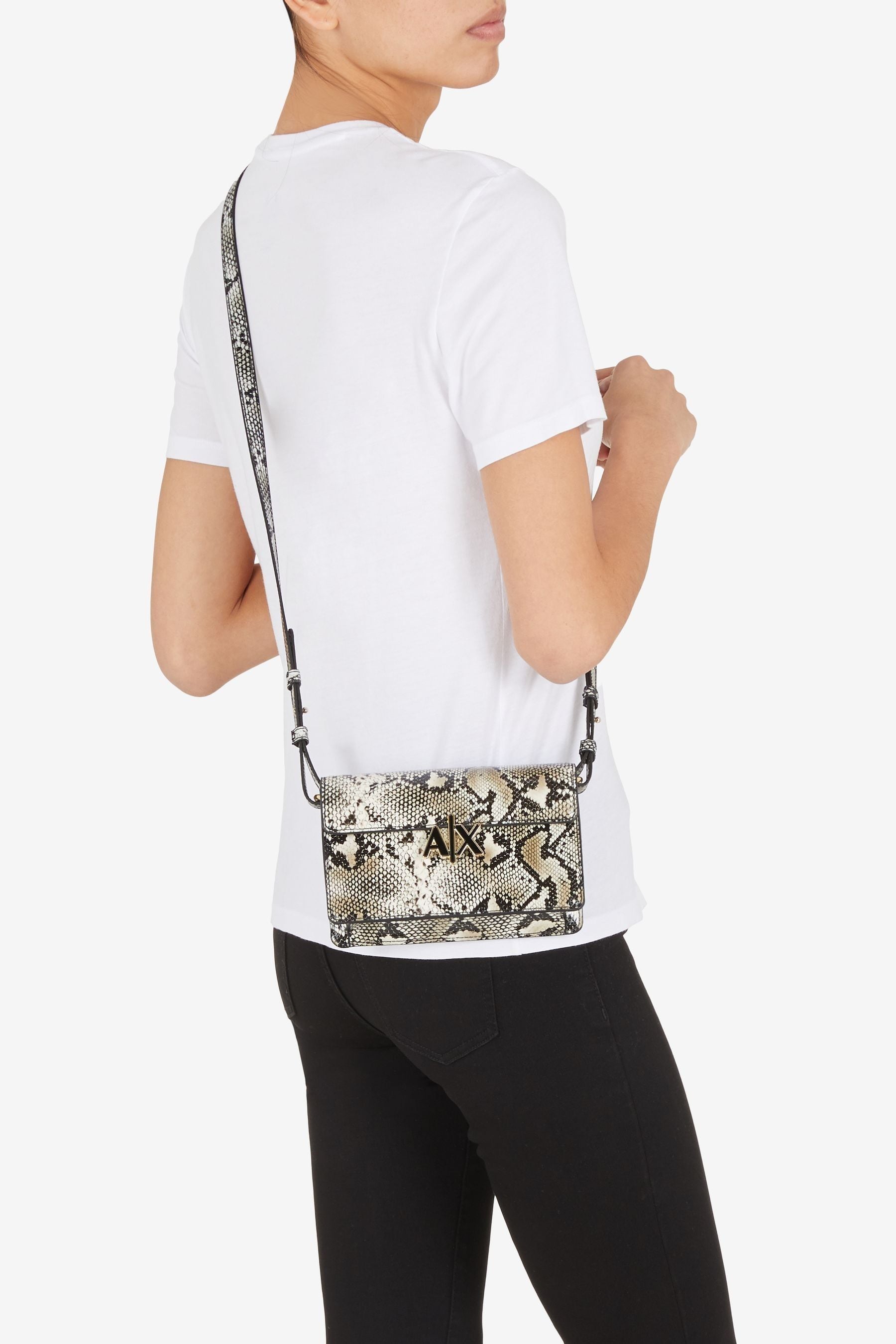 Buy Armani Exchange Grey Snake Skin Effect Clutch Bag from Next Luxembourg