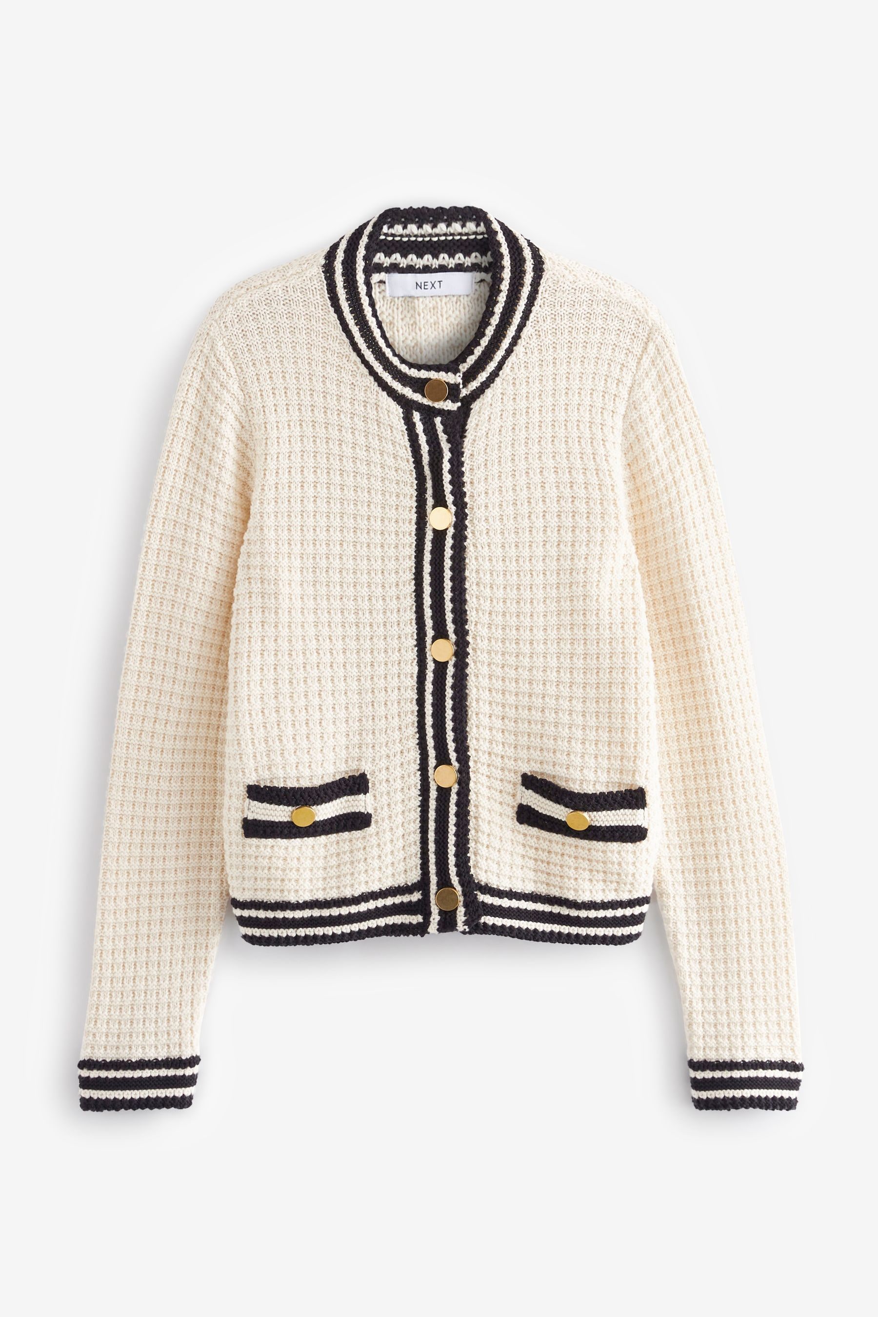 Buy Ecru White Smart Button Up Knitted Cardigan from Next Denmark