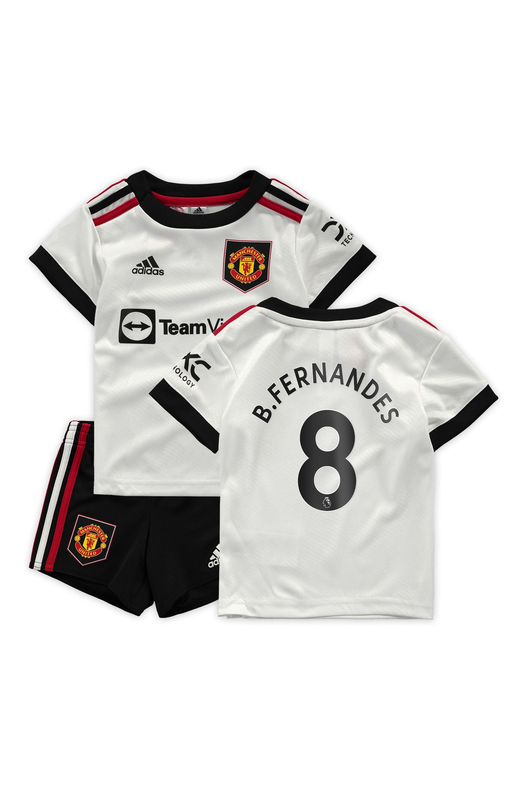Buy adidas White B. Fernandes 8 Manchester United 22 23 Kids Away Mini Kit Baby from Next Luxembourg
