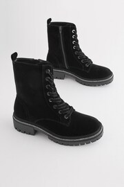 Black Velvet Forever Comfort® Diamanté Rand Lace-Up Boots - Image 1 of 6