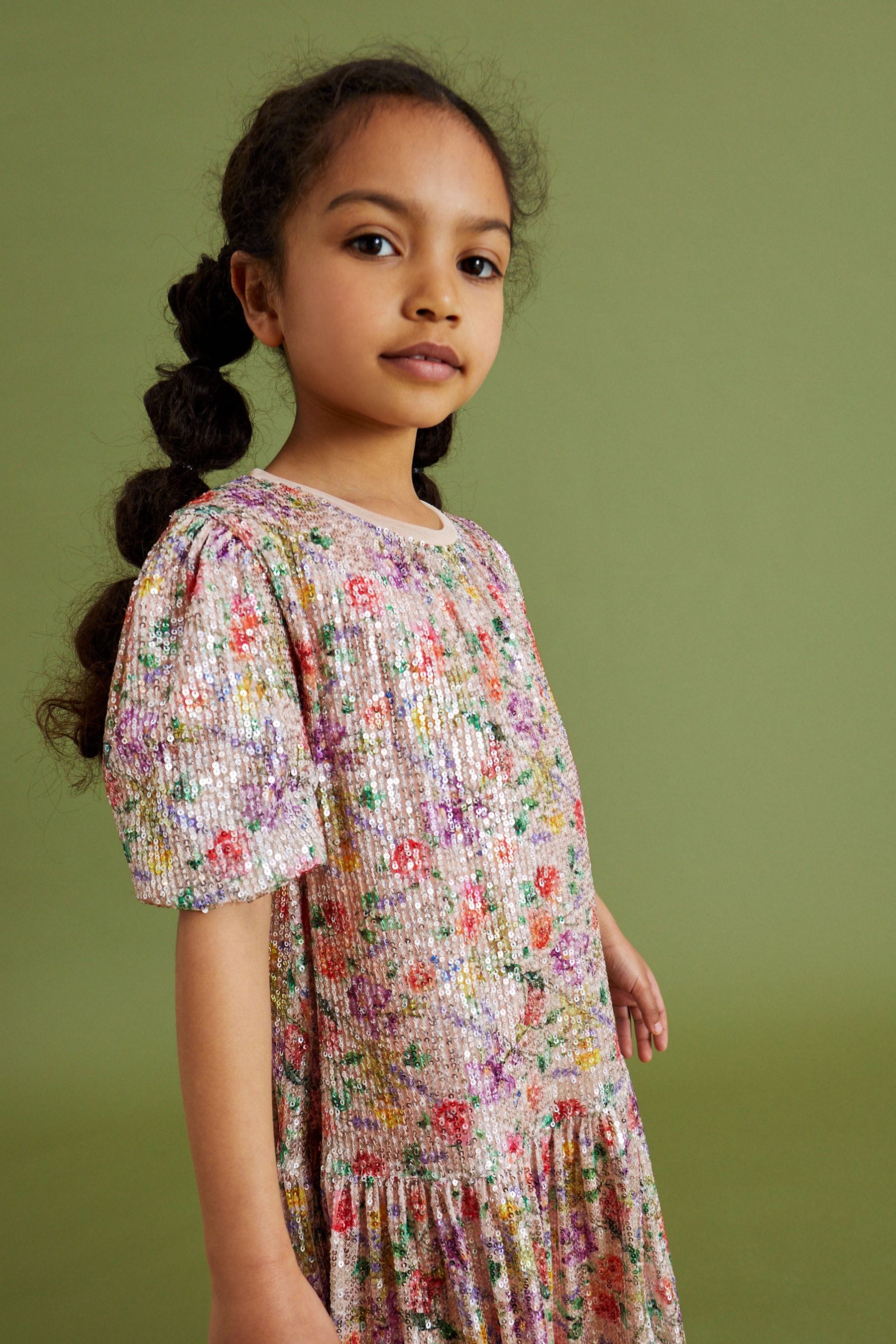 Buy Pink Purple Orange Floral Print Sequin Occasion Party Dress 3 16yrs from Next Luxembourg