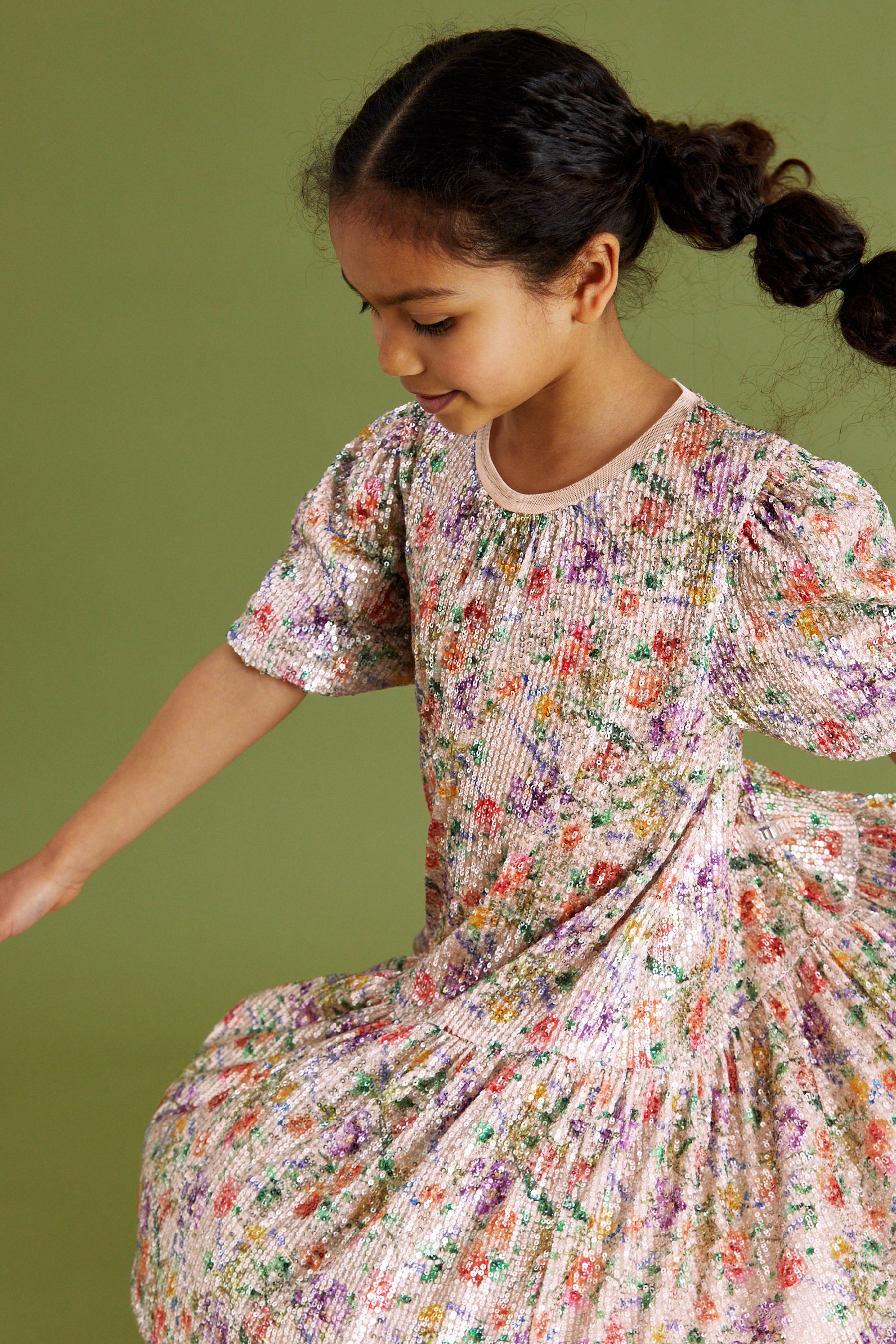 Buy Pink Purple Orange Floral Print Sequin Occasion Party Dress 3 16yrs from Next Luxembourg