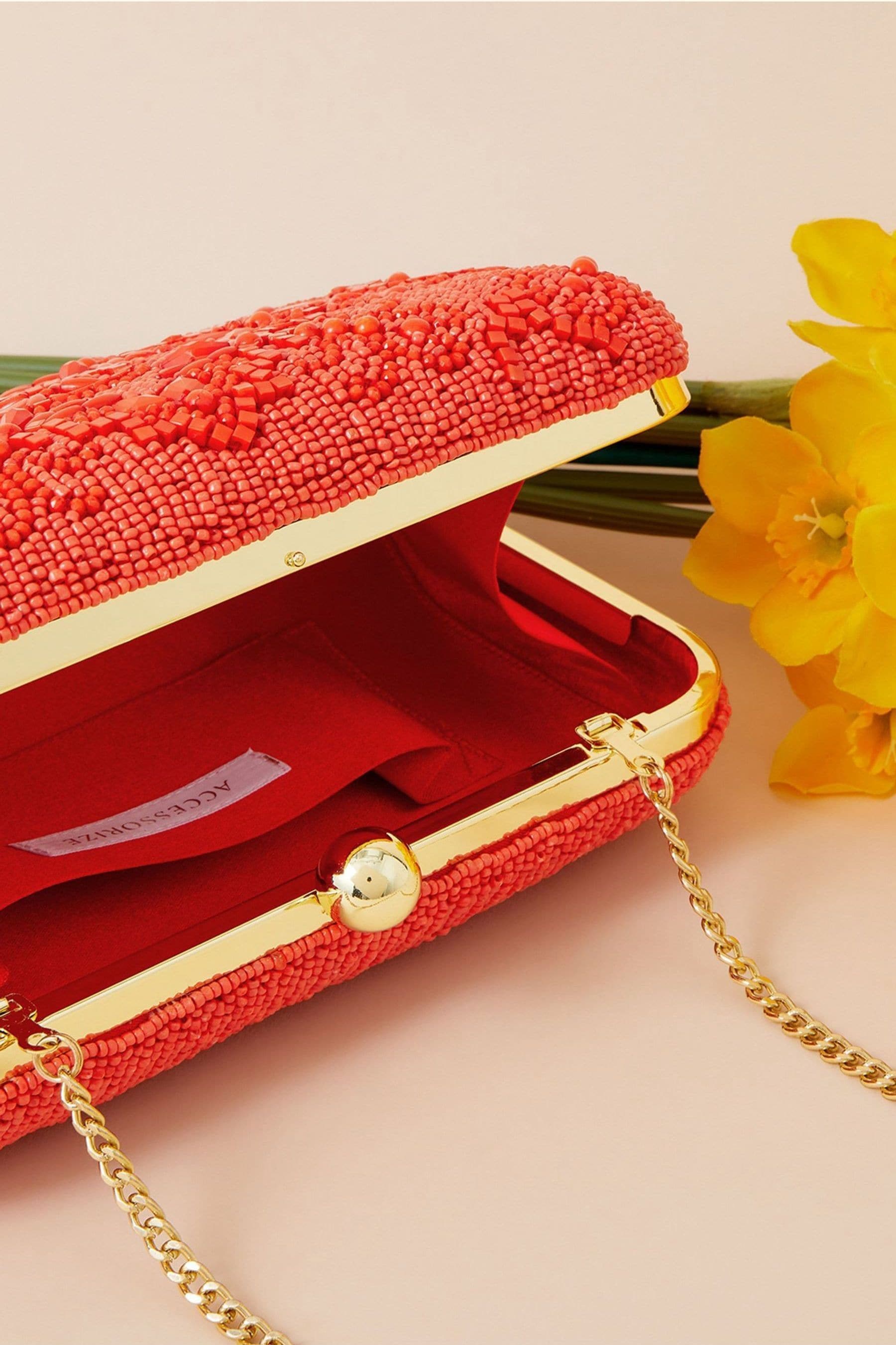 Red clutch bag accessorize hot sale