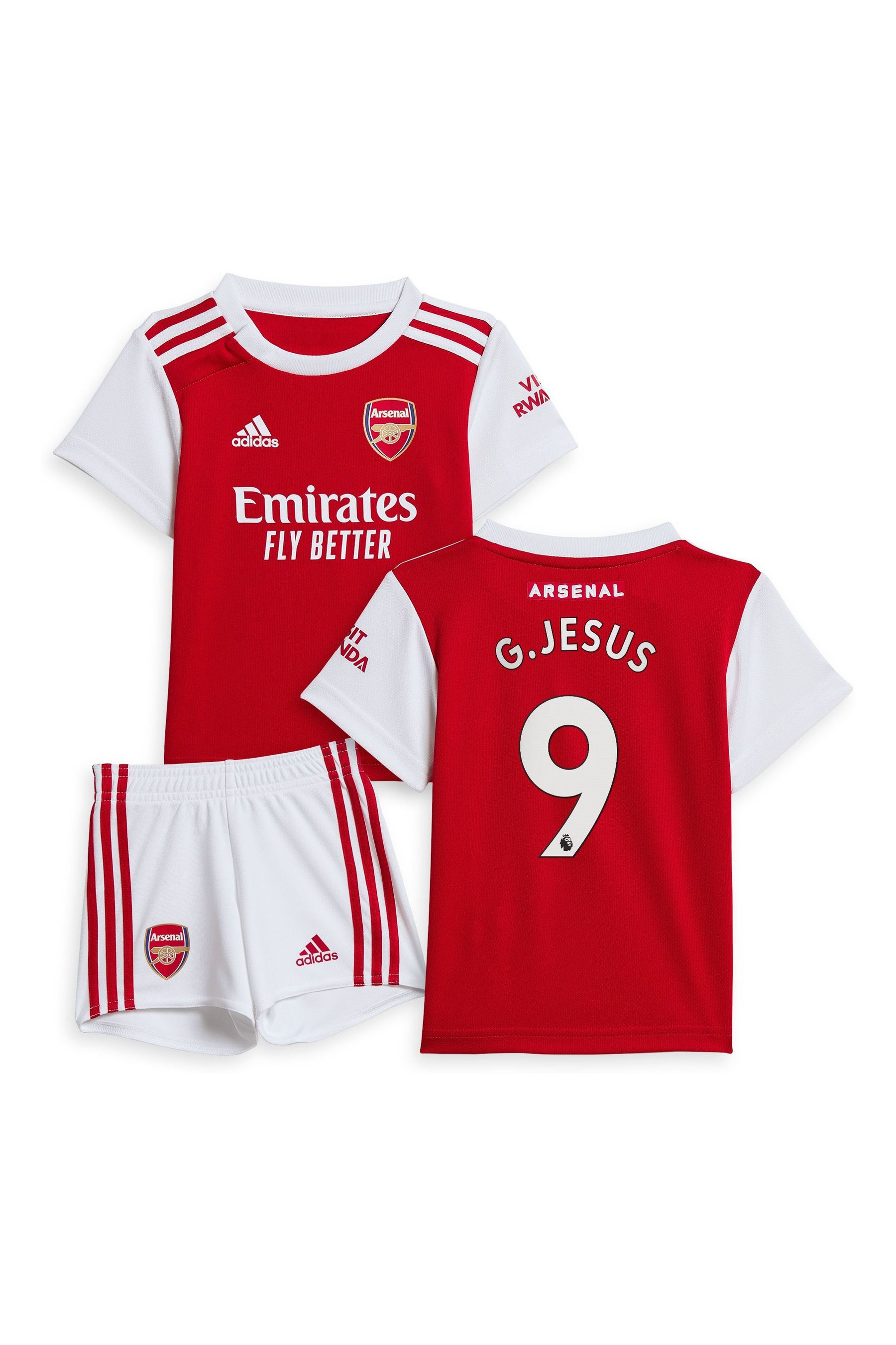 Buy adidas Red G.Jesus 9 Infant Baby Arsenal 22 23 Home Kit Baby from Next Ireland