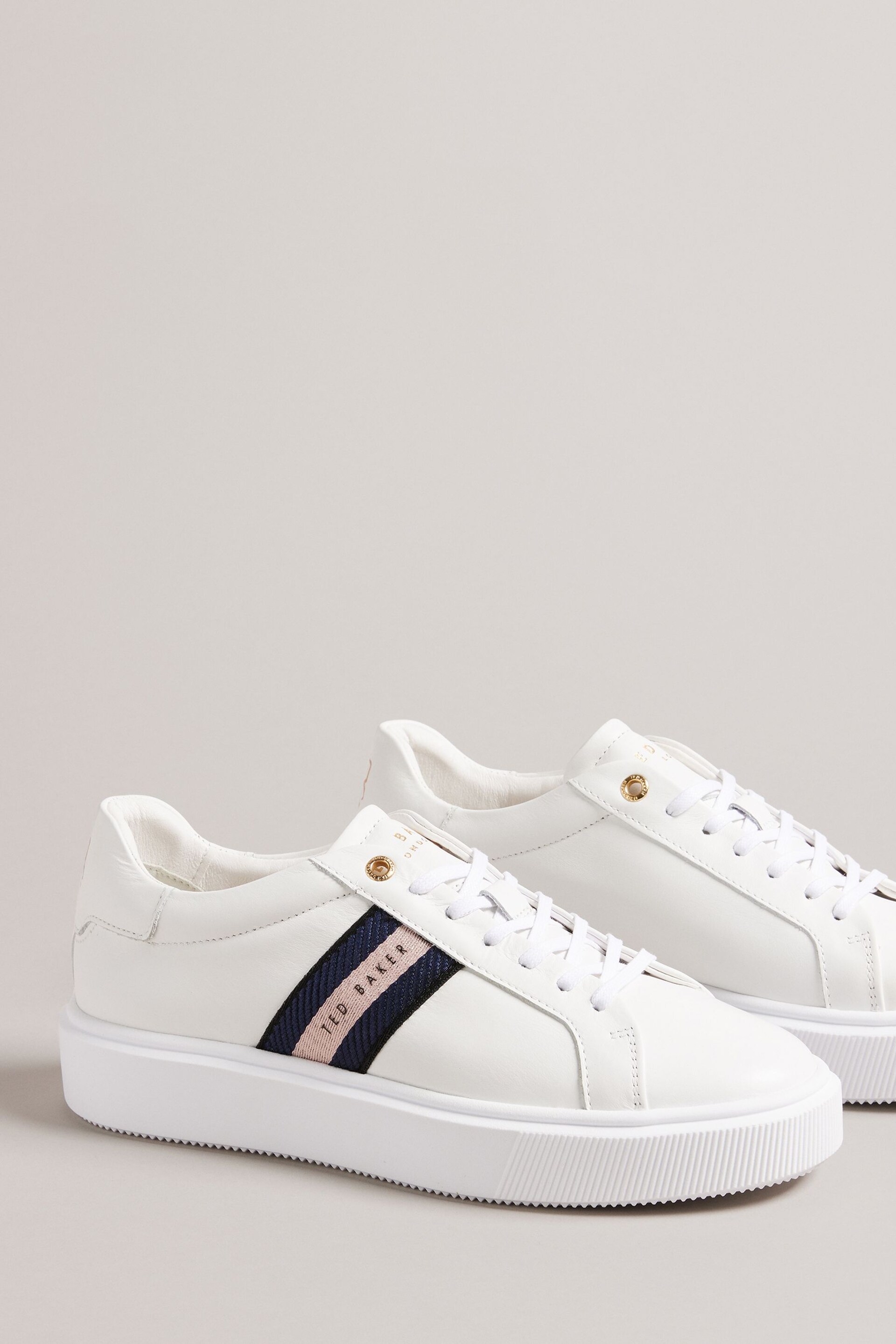 Ted Baker White Platform Lornie Webbing Trainers - Image 2 of 5
