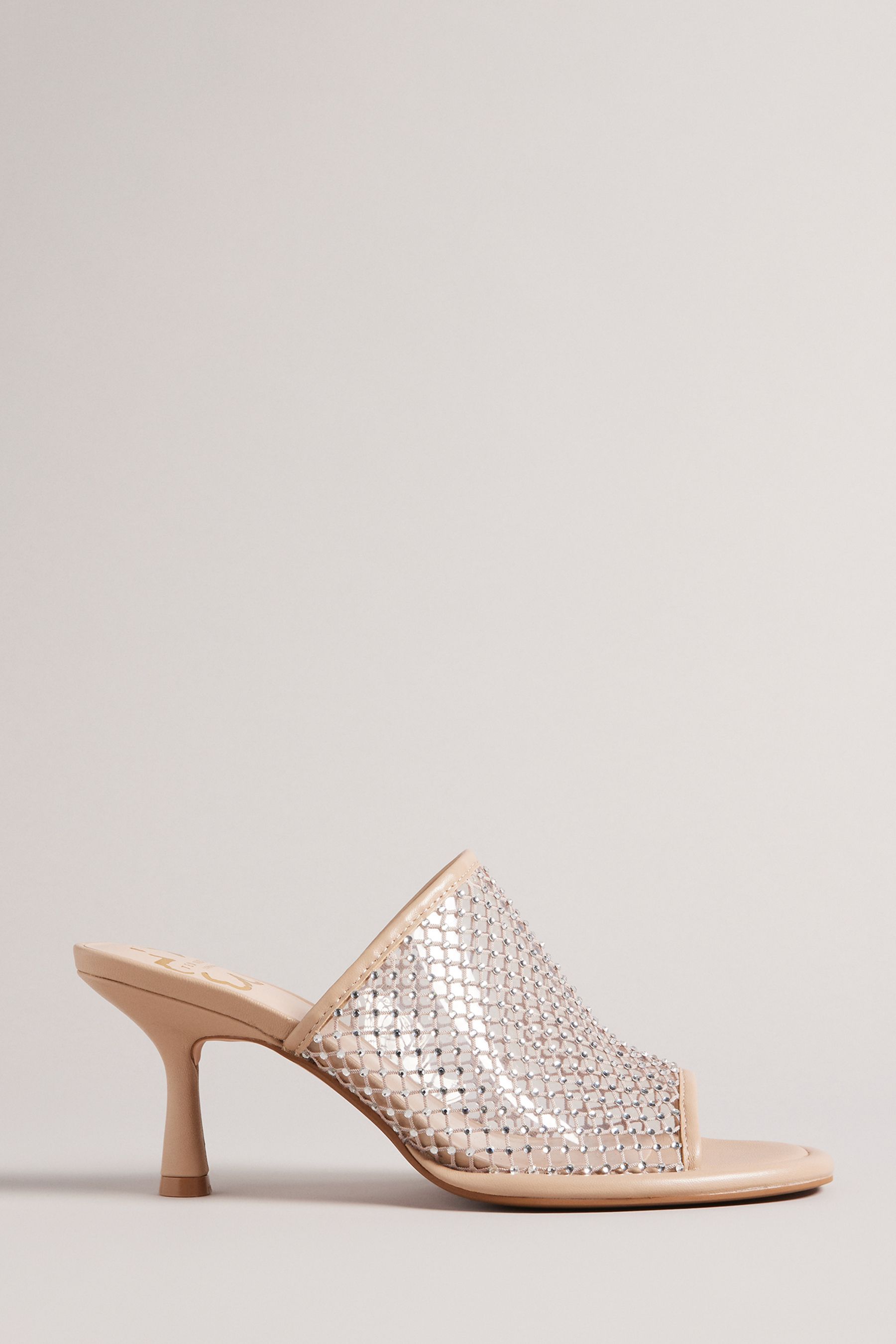 Buy Ted Baker Celya Nude 70mm Crystal Mesh Heeled Mules from Next Austria