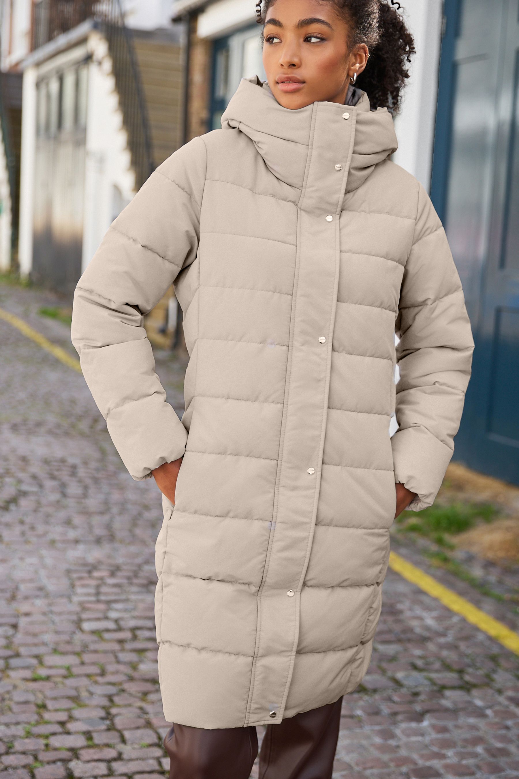 Buy Neutral Shower Resistant Padded Coat from Next Luxembourg