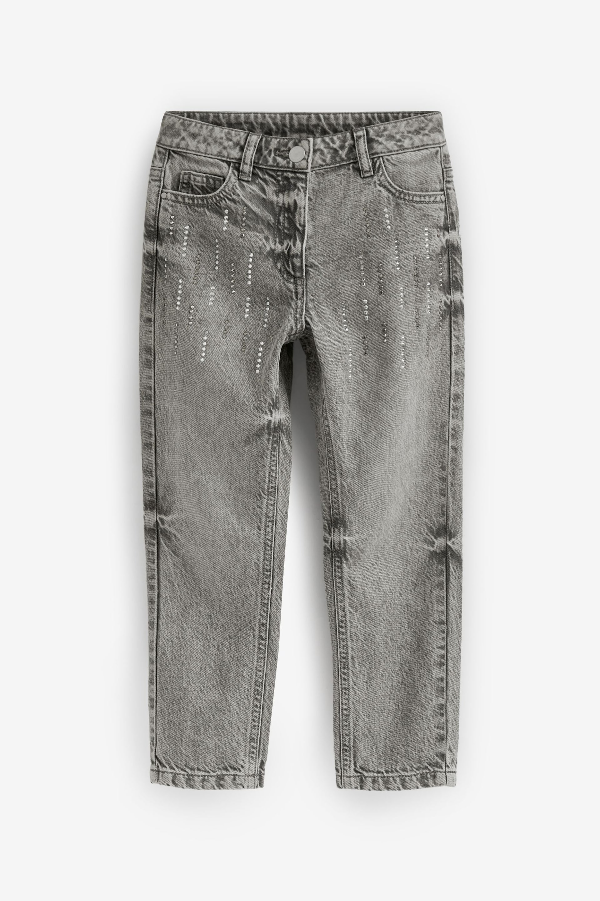 Grey Embellished Mom Jeans (3-16yrs) - Image 4 of 6