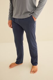 Slate Grey/Navy Long Sleeve Jersey Pyjamas Set - Image 4 of 9