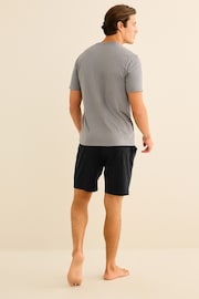 Grey/Navy Jersey Pyjama Shorts Set - Image 3 of 13