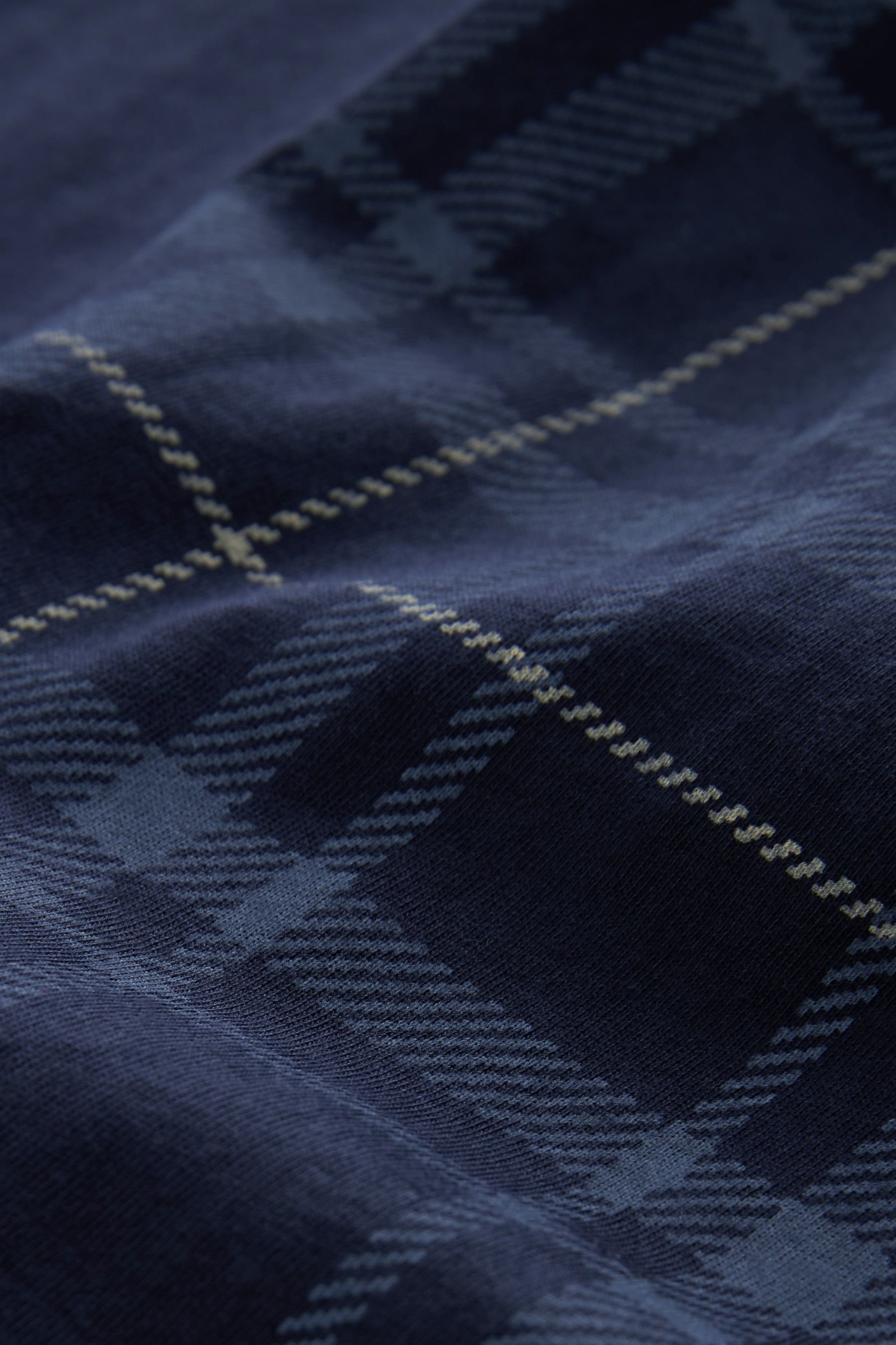Majestic International 100% Cotton Navy Blue Plaid Pyjama Set - 12835190 - 432