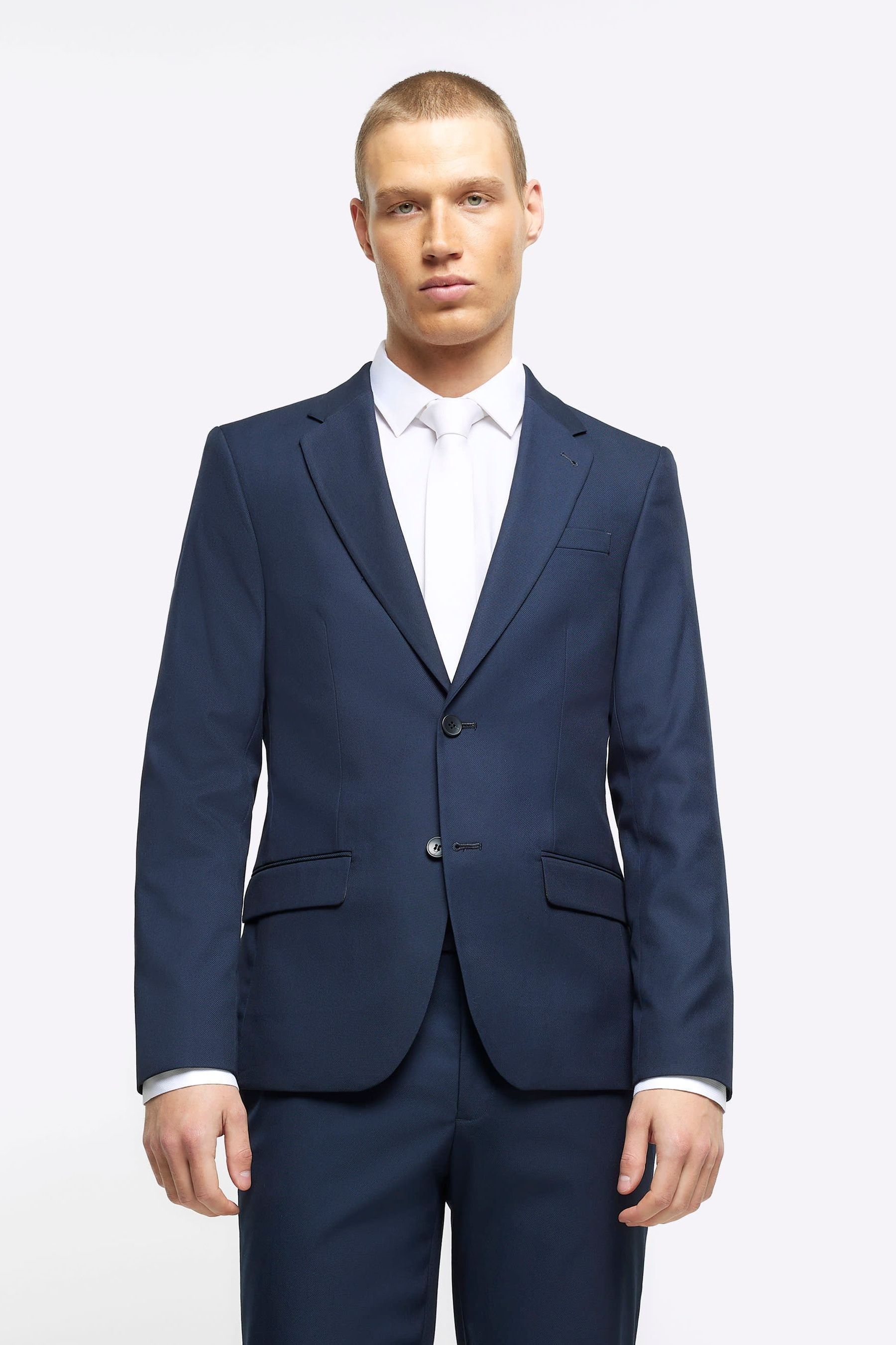 Buy River Island Blue Skinny Twill Suit Jacket from Next Armenia